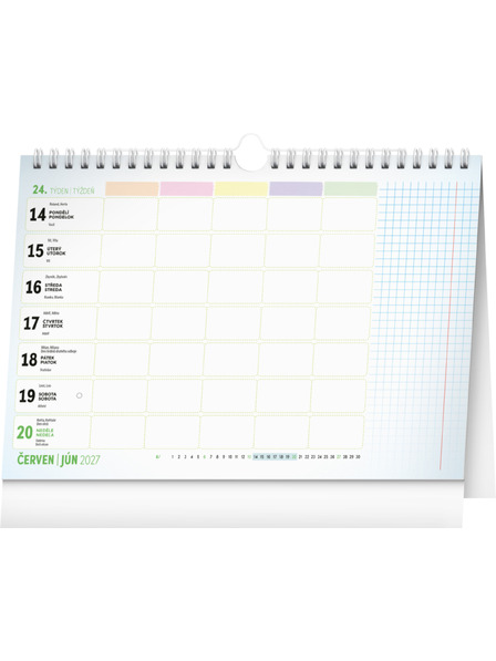 NOTIQUE NOTIQUE Schulplanungskalender mit Haken 2027, 30 x 21 cm