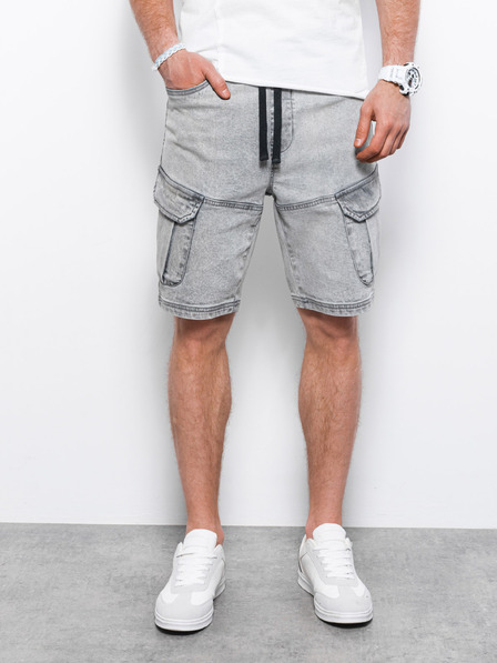 Ombre Clothing Hellgraue Herren Denim Shorts Ombre Clothing W362