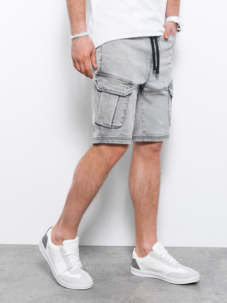 Ombre Clothing Hellgraue Herren Denim Shorts Ombre Clothing W362