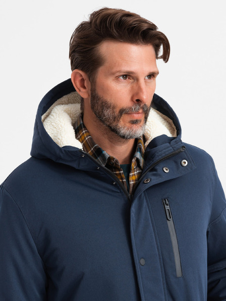 Ombre Clothing Lange Parka-Jacke für Herren Ombre Clothing