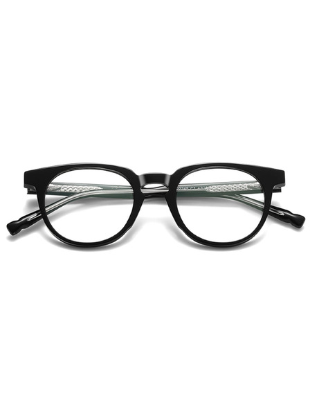 VEYREY VeyRey Nerd-Acetat-Sonnenbrille Phuffy schwarzer Rahmen klare Gläser