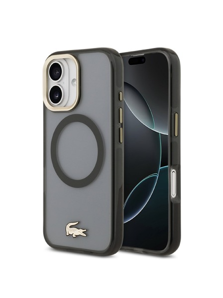 Lacoste Lacoste PC/TPU Frosted Finish Gold Logo MagSafe Rückseitenschutz für iPhone 17 Black