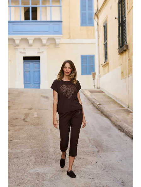Moodo Bluse mit Reißverschlüssen braun Moodo