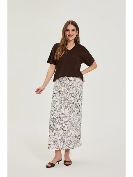 Moodo Glattes braunes T-Shirt Moodo