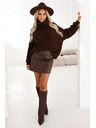 numoco Warmer und robuster Oversized-Rollkragenpullover mit breiten Ärmeln - Schokolade
