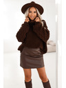 numoco Warmer und robuster Oversized-Rollkragenpullover mit breiten Ärmeln - Schokolade