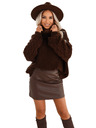 numoco Warmer und robuster Oversized-Rollkragenpullover mit breiten Ärmeln - Schokolade