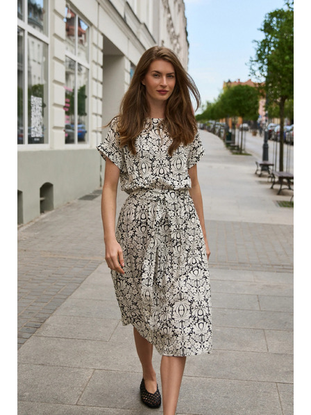 Moodo Schwarzes Viskose-Kleid Moodo