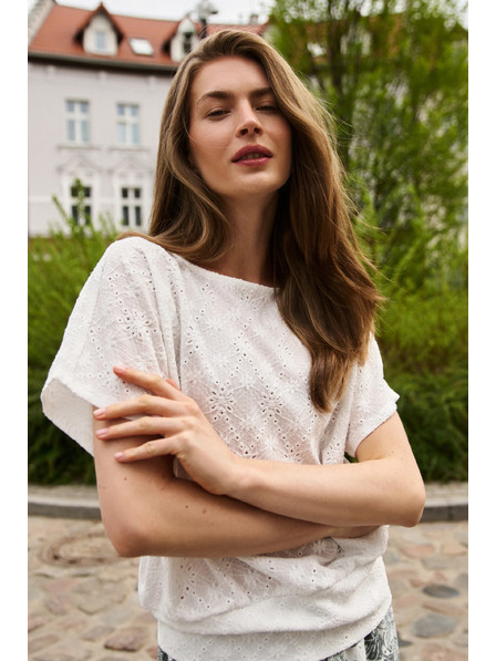 Moodo Weißes T-Shirt mit Kurzarm Moodo