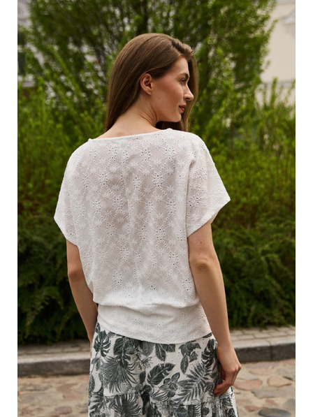 Moodo Weißes T-Shirt mit Kurzarm Moodo