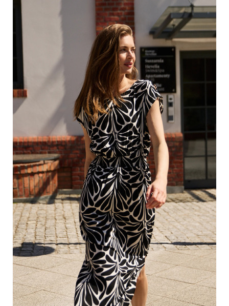 Moodo Schwarzes Viskose-Kleid Moodo