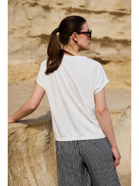Moodo Bluse mit Applikation weiß Moodo