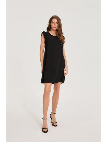 Moodo Schwarzes Viskose-Kleid Moodo