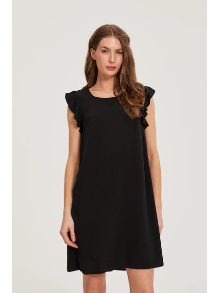 Moodo Schwarzes Viskose-Kleid Moodo