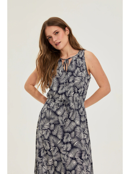 Moodo Dunkelblues Viskosekleid Moodo
