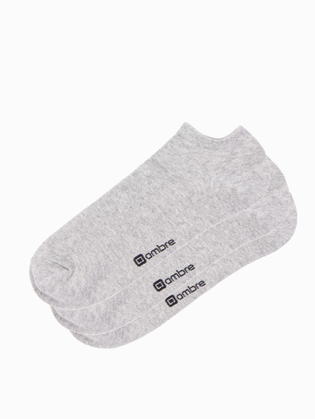 Ombre Clothing Herren-Socken 3er-Pack - Grau meliert V3 OM-SOSS-0102 Ombre Clothing
