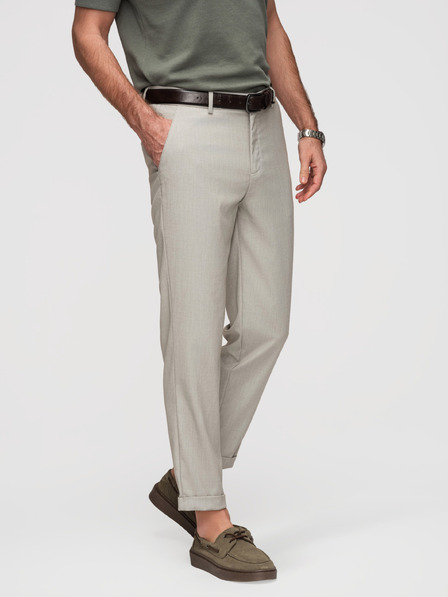 Ombre Clothing Herren-Chino-Hose REGULAR FIT mit elastischem Bund - Grau und Beige V1 P1525 Ombre Clothing