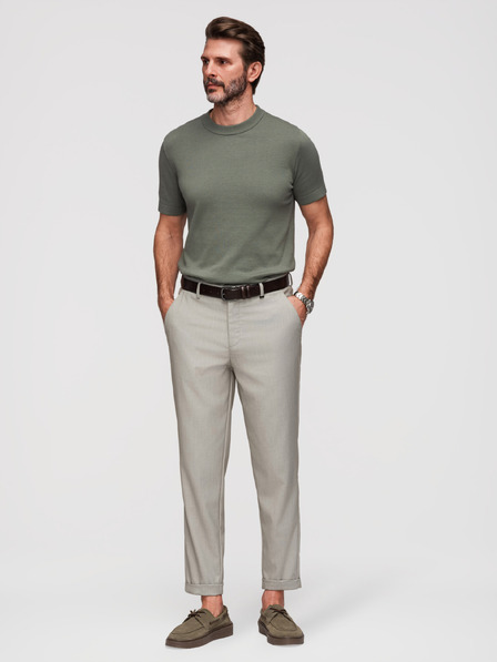 Ombre Clothing Herren-Chino-Hose REGULAR FIT mit elastischem Bund - Grau und Beige V1 P1525 Ombre Clothing