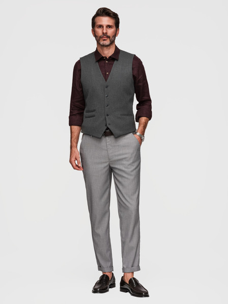 Ombre Clothing Herren-Chino-Hose REGULAR FIT mit elastischem Bund - Grau V2 P1525 Ombre Clothing