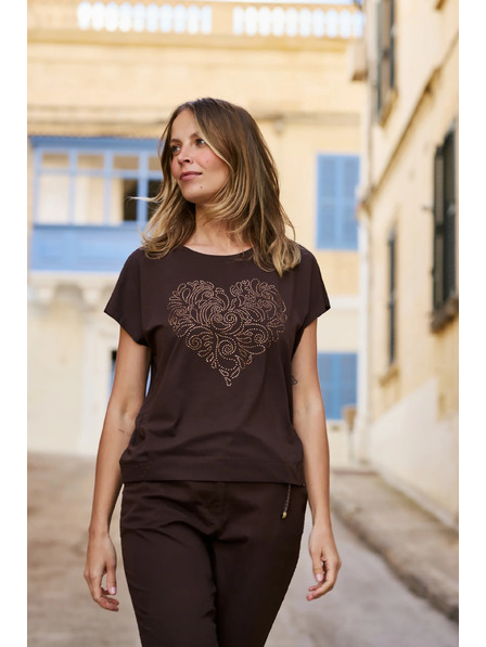 Moodo Bluse mit Reißverschlüssen braun Moodo