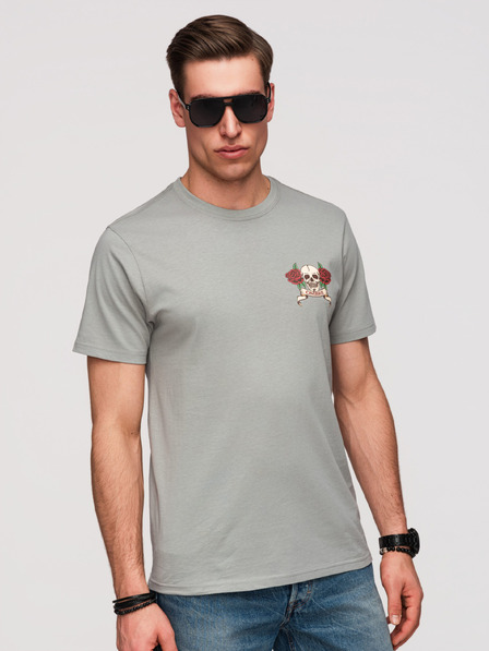 Ombre Clothing Herren Baumwoll T-Shirt Regular Fit mit Vintage Tattoo Druck - grau V1 OM-TSPT-0257 Ombre Clothing