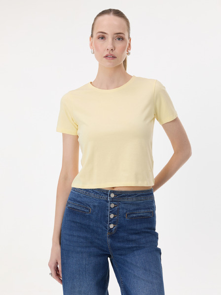 Orsay Gelbes Damen-Crop-T-Shirt mit kurzem Arm ORSAY