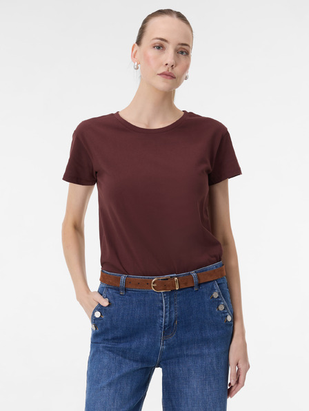 Orsay Dunkelbraunes Damen-T-Shirt mit kurzen Ärmeln ORSAY