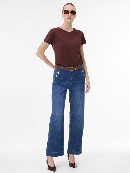 Orsay Dunkelbraunes Damen-T-Shirt mit kurzen Ärmeln ORSAY