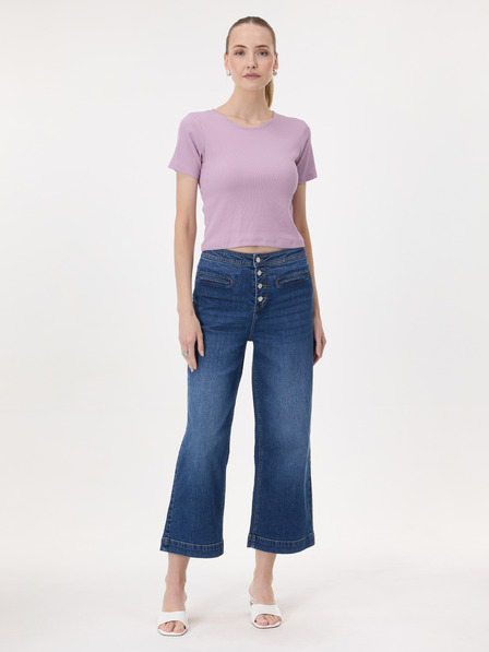Orsay Helllila Damen-Crop-T-Shirt mit kurzem Arm ORSAY