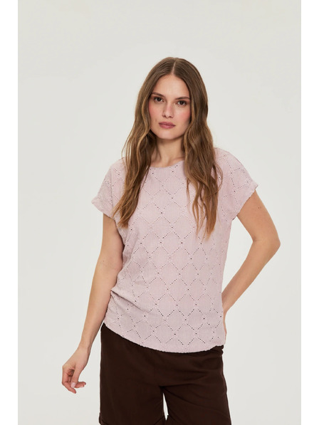 Moodo Azurblaue Bluse rosa Moodo