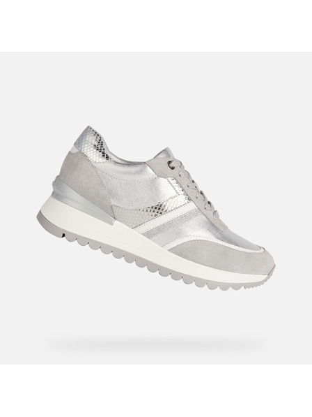 Geox Silberne Damen-Sneaker Geox Desya