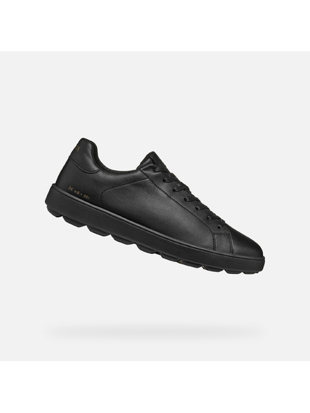 Geox Schwarze Herren Leder Turnschuhe Geox Spherica Ecub