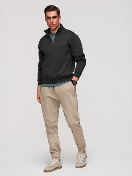 Ombre Clothing Herren Strickhose mit Steppung an den Beinen - Grau V1 P1521 Ombre Clothing