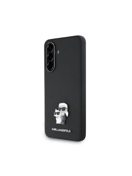 Karl Lagerfeld Karl Lagerfeld PU Saffiano Metal Karl and Choupette Rückseitenschutz für Samsung Galaxy A56 Black