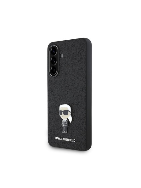 Karl Lagerfeld Karl Lagerfeld Fixed Glitter Metal Ikonik Rückseitenschutz für Samsung Galaxy A56 Black