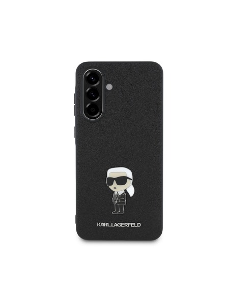 Karl Lagerfeld Karl Lagerfeld Fixed Glitter Metal Ikonik Rückseitenschutz für Samsung Galaxy A56 Black