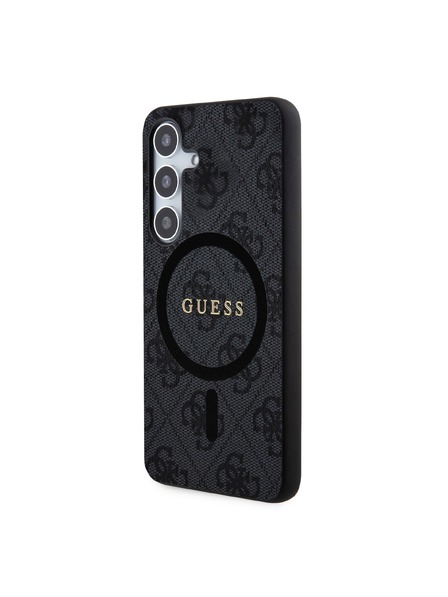 Guess Guess PU Leather 4G Colored Ring MagSafe Rückseitenschutz für Samsung Galaxy S24 Black