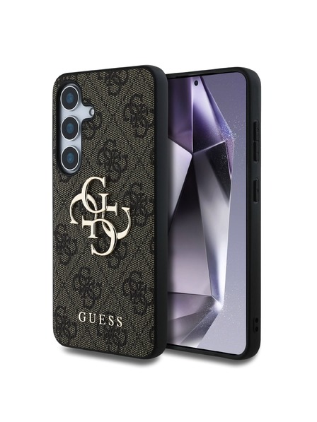 Guess Guess PU 4G Metall-Logo Rückseitenschutz für Samsung Galaxy S25+ Braun