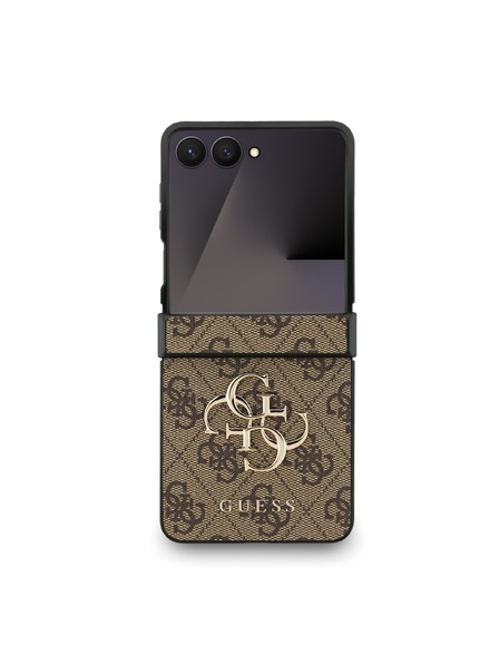 Guess Guess PU 4G Metal Logo Rückseitenschutz für Samsung Galaxy Z Flip 7 Brown