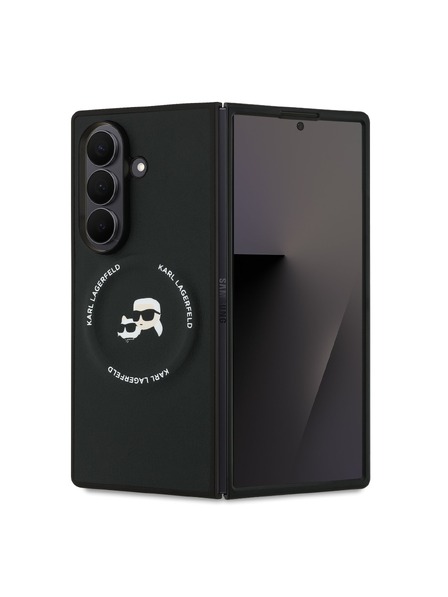 Karl Lagerfeld Karl Lagerfeld PU Karl and Choupette Heads Magnetic Rückseitenschutz für Samsung Galaxy Z Fold 7 Black