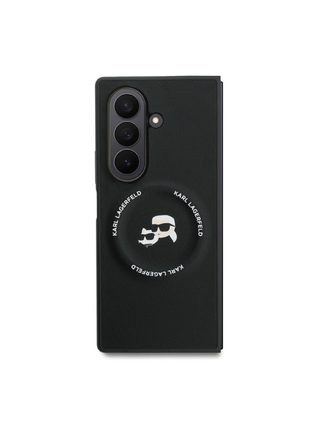Karl Lagerfeld Karl Lagerfeld PU Karl and Choupette Heads Magnetic Rückseitenschutz für Samsung Galaxy Z Fold 7 Black