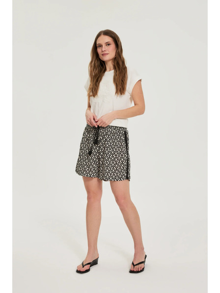 Moodo Viskose-Shorts mit Bindung schwarz Moodo