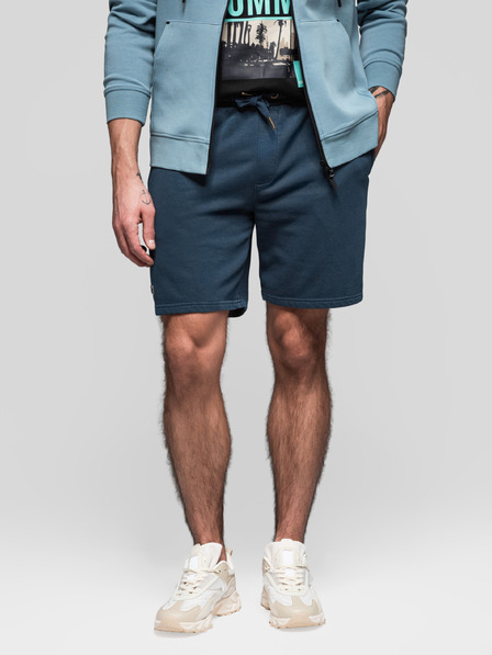 Ombre Clothing Set mit zwei Herren-Trainingshorts mit lockerer Passform - Dunkelblau/Türkis V1 Z126 Ombre Clothing