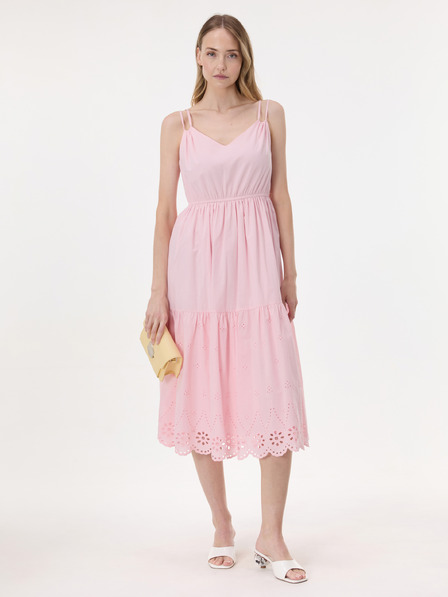 Orsay Hellrosa Damen-Midikleid mit Trägern und Stickerei ORSAY
