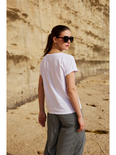 Moodo T-Shirt mit Druck weiß Moodo