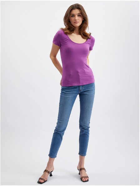 Orsay Lila Damen Basic-T-Shirt ORSAY