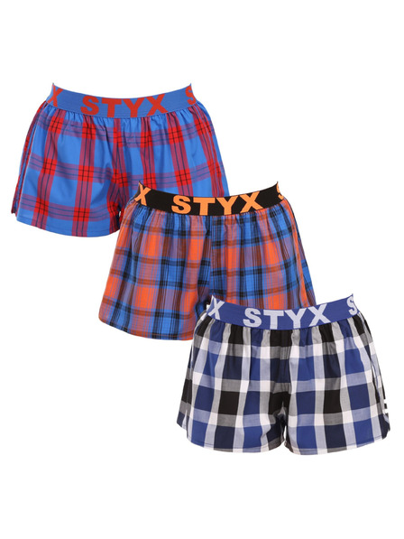 Styx Dreierpack - Damen-Shorts Styx Sportgummiband mehrfarbig