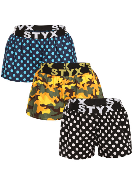 Styx Dreier-Set - Damen-Slip Styx art Sportgummiband mehrfarbig