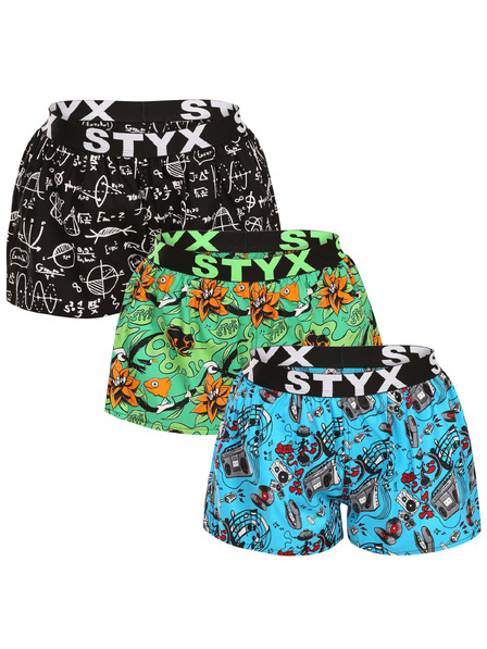 Styx Dreier-Set - Damen-Slip Styx art Sportgummiband mehrfarbig