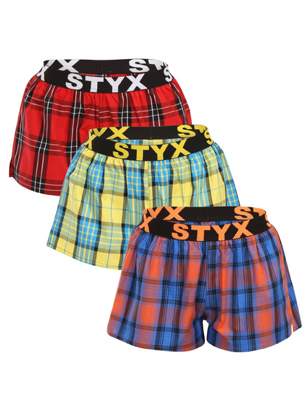 Styx Dreierpack - Damen-Shorts Styx Sportgummiband mehrfarbig